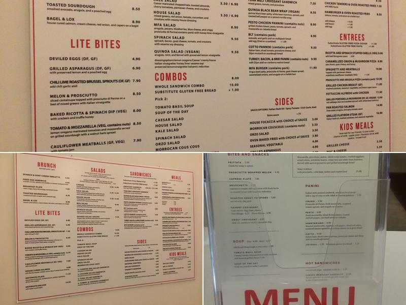 MFA Cafe Menu