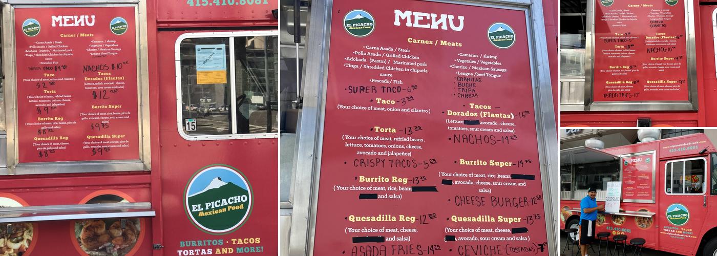 El Picacho Menu