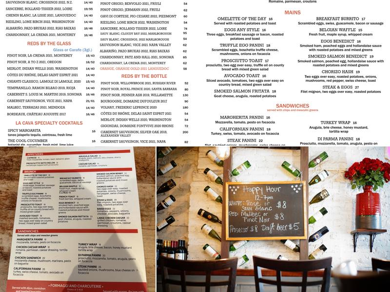 La Cava Menu