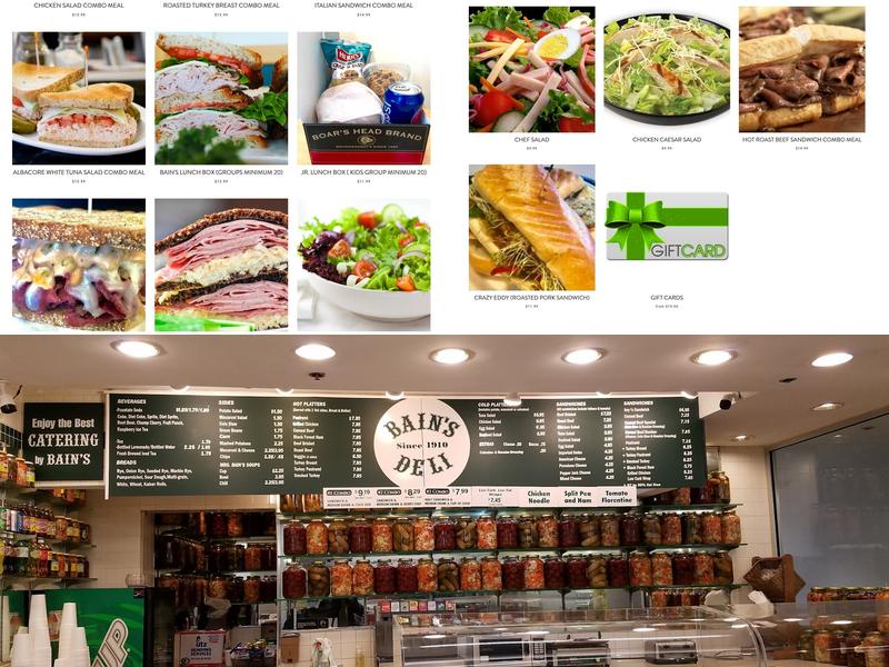 Bain's Deli Menu