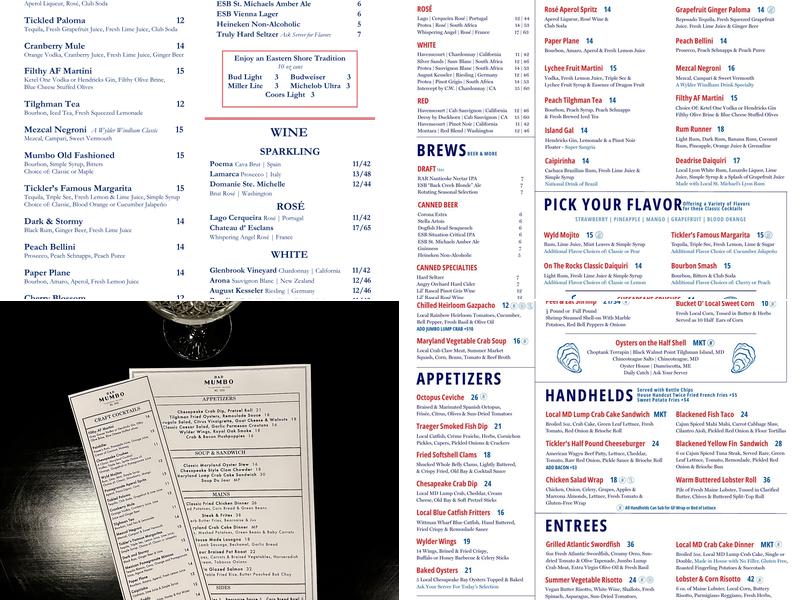 Tickler's Crab Shack & Restaurant Menu