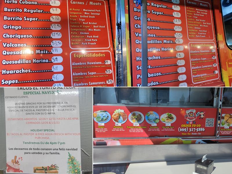 El Torito Azteca Food Truck Menu