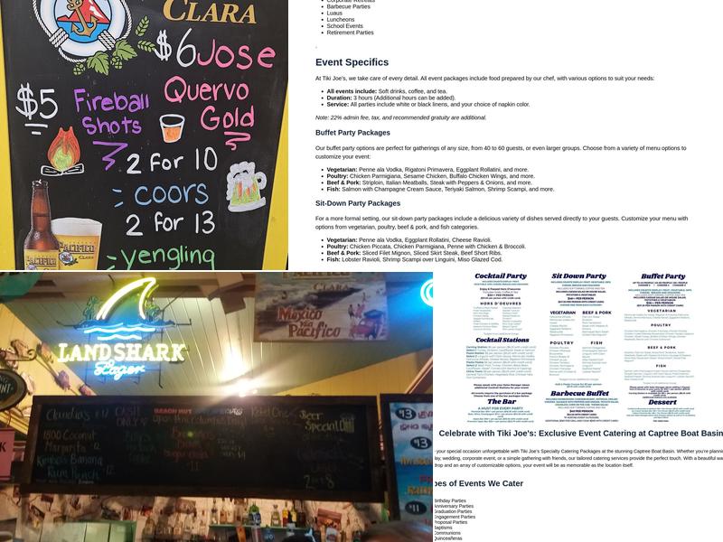 Tiki Joe's Smith Point Menu