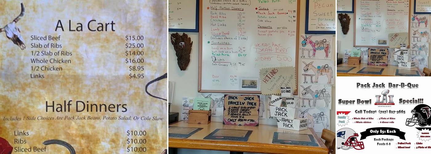 Pack Jack Barbecue Menu