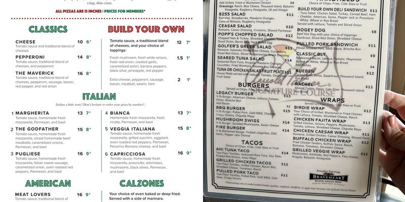 Legacy Grill Menu