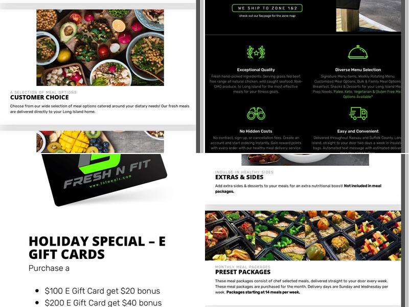 Fresh N Fit Meals Menu