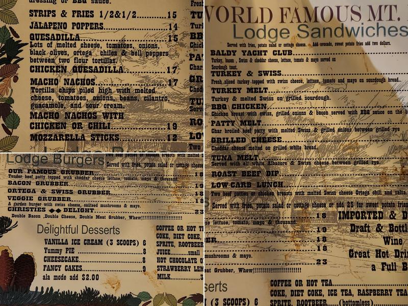 Working at Buckhorn Lodge & Restaurant Menu