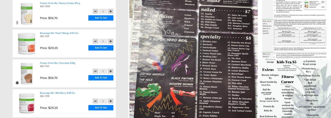 HernandoLoser Nutrition Menu