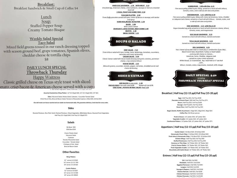 Blackboard Bistro Menu