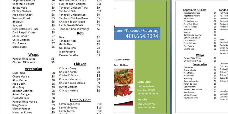 Zaika Chaat Cafe Menu