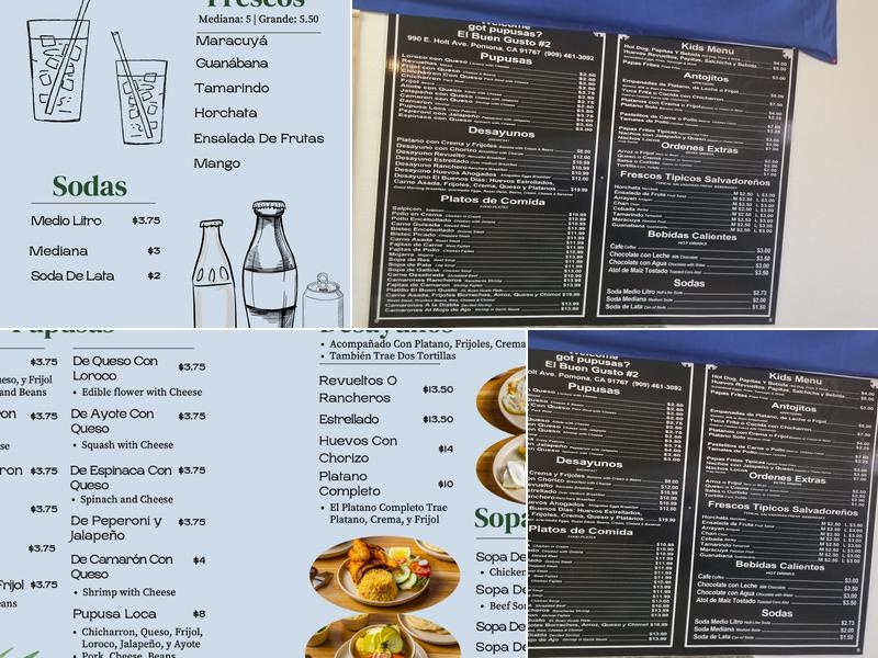Got Pupusas? The good taste n-2 Menu