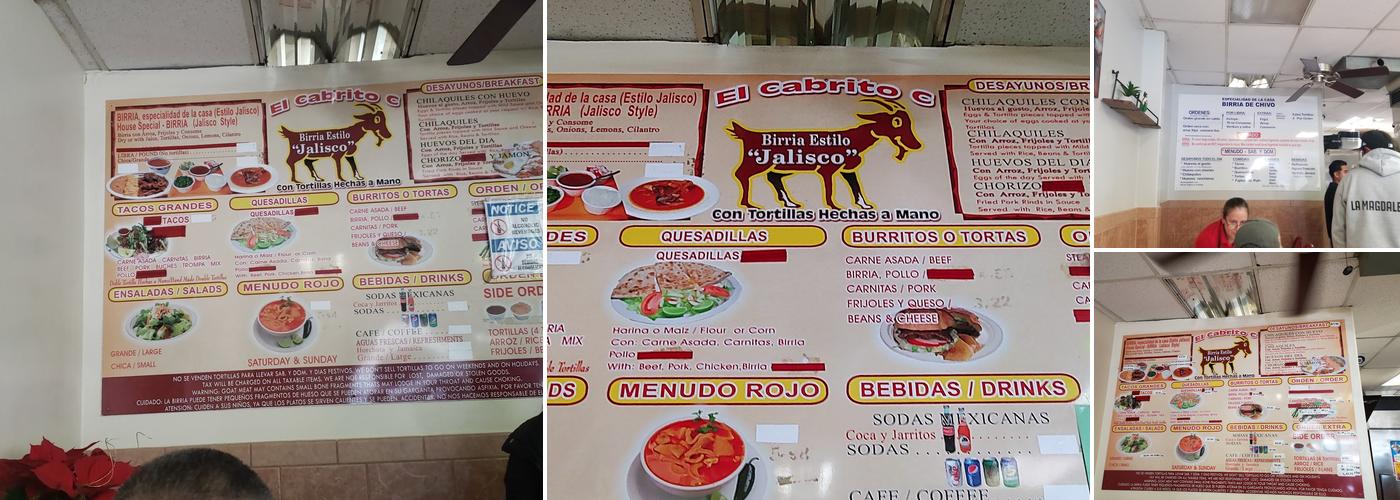 El Cabrito Menu