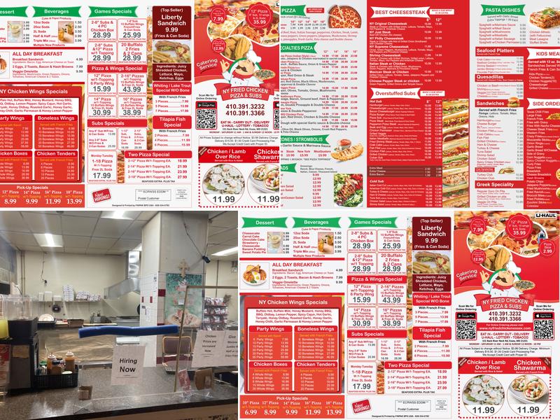 New York Fried Chicken Pizza & Subs Menu