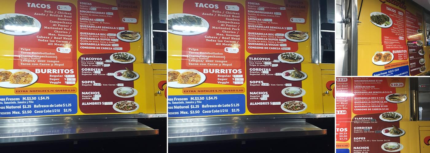 Taqueria “El Chavito” Menu
