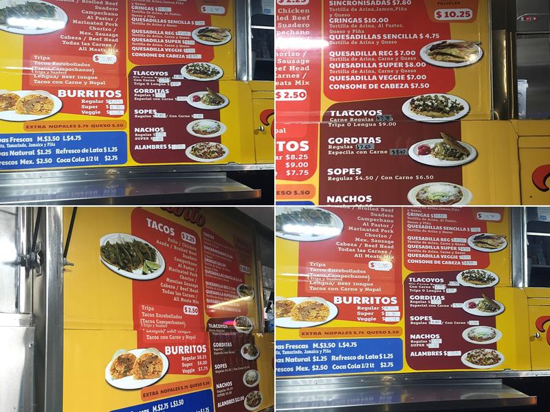 Taqueria “El Chavito” Menu