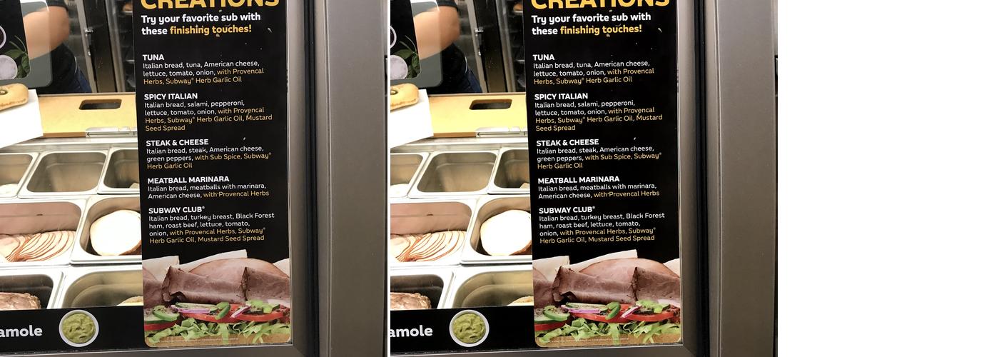 Subway Menu