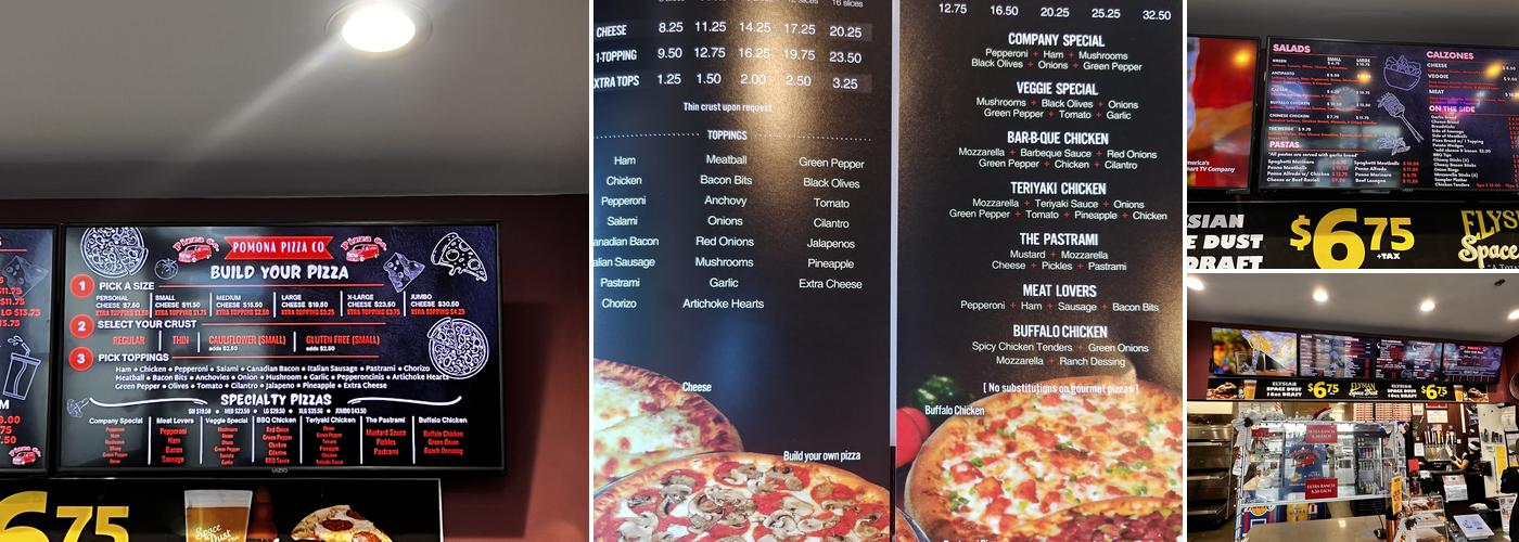 Pomona Pizza Co. Menu