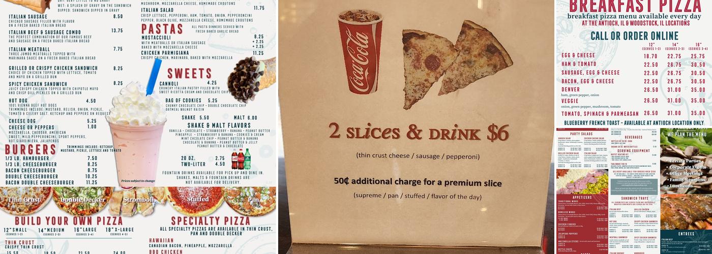Antioch Pizza Shop - FOX LAKE, IL Menu