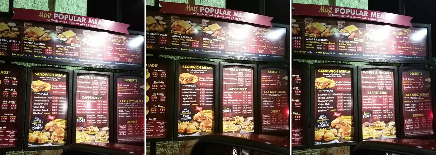 Zaxby's Chicken Fingers & Buffalo Wings Menu