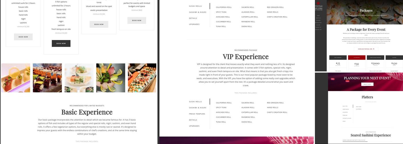 Yooshi Sushi Catering & Event Production Menu