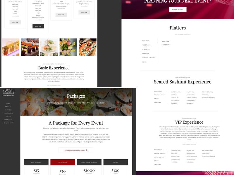 Yooshi Sushi Catering & Event Production Menu