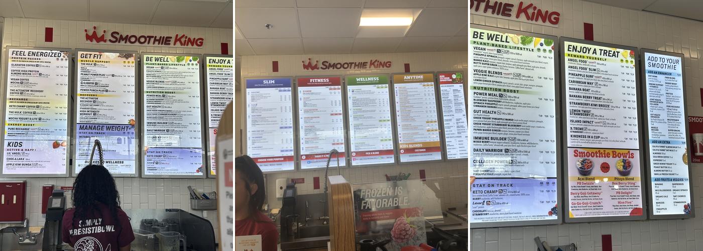 Smoothie King Menu