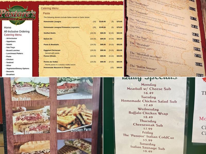 Pastore's of Rosedale Menu