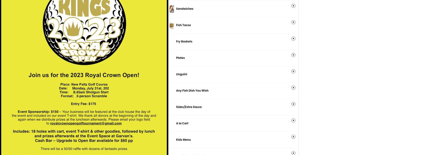 Carry Out Kings Menu