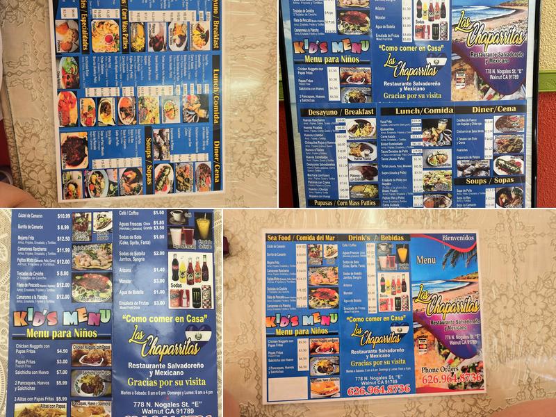 Las Chaparritas Menu