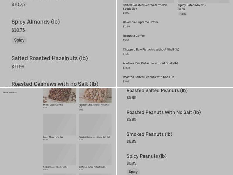 Master Nuts Menu