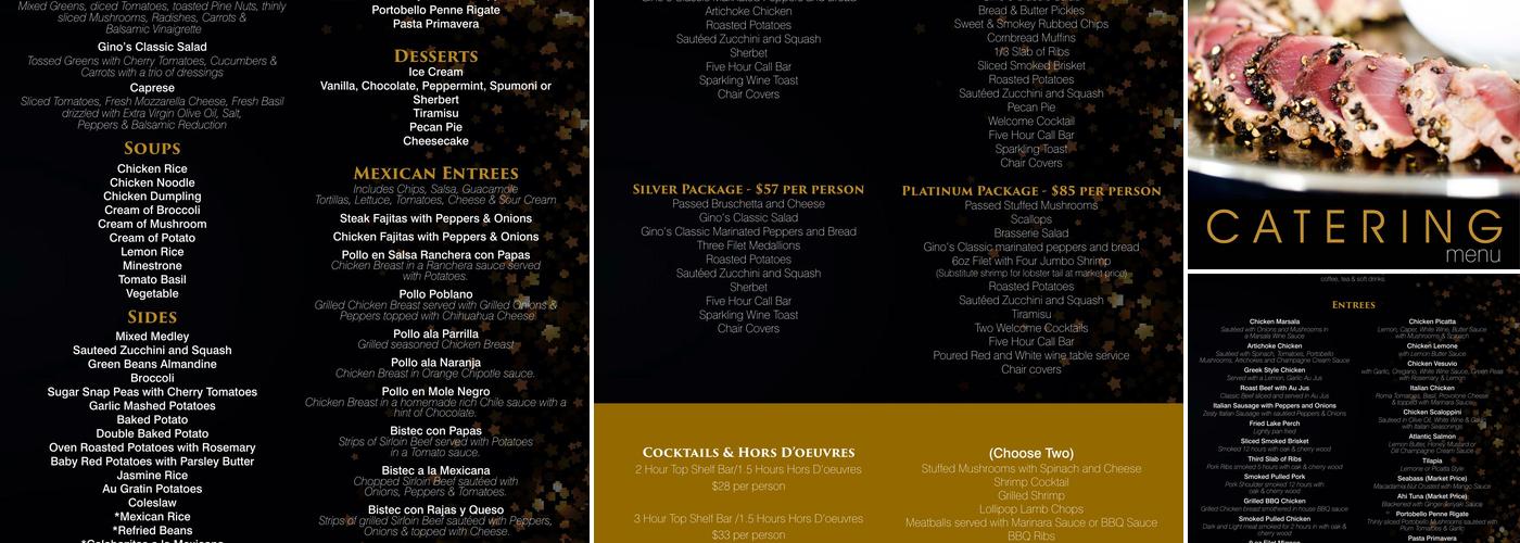 Progressive Dining Group Menu