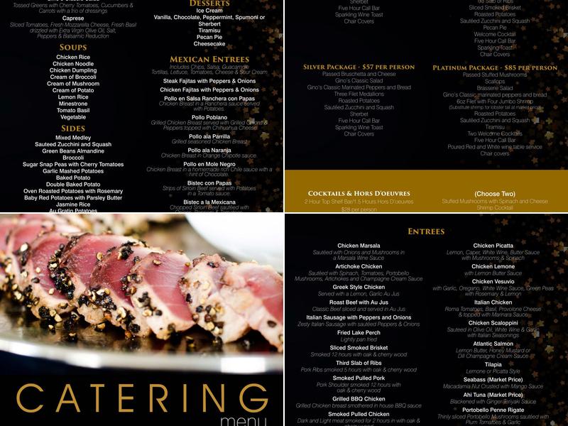 Progressive Dining Group Menu