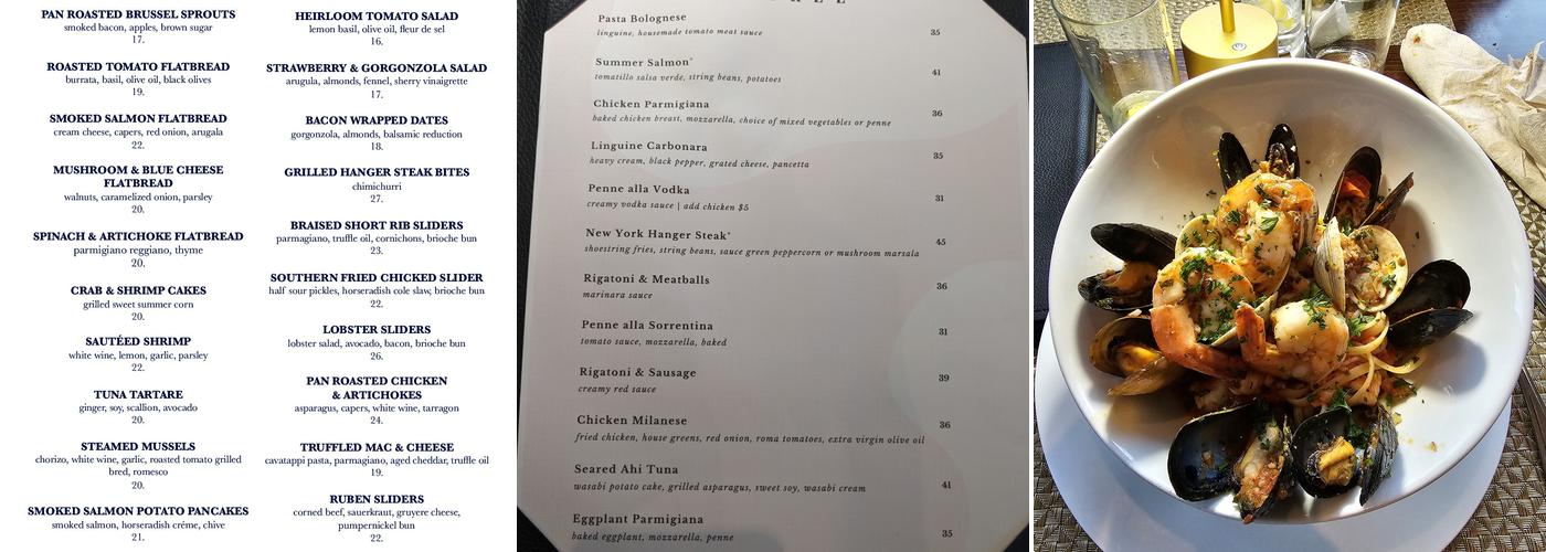Pines Bistro Menu