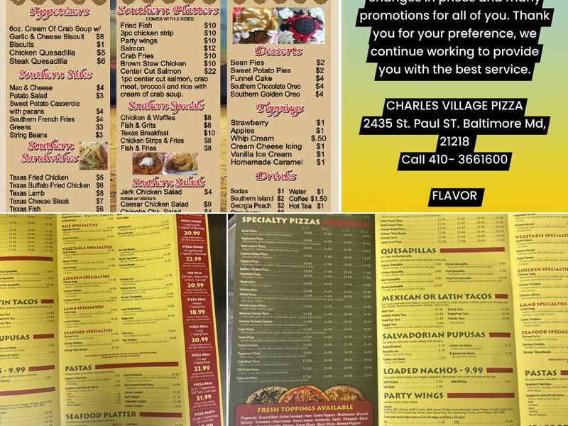 Pizza los Gios Menu