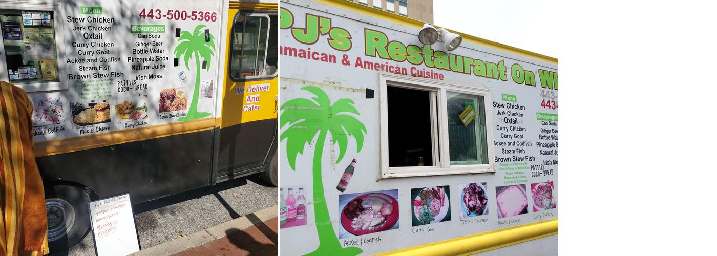 PJs Restaurant On Wheels Menu