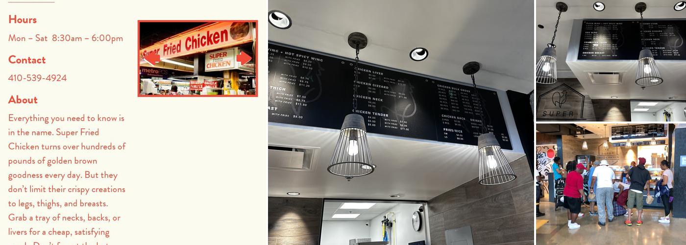 Super Fried Chicken Menu