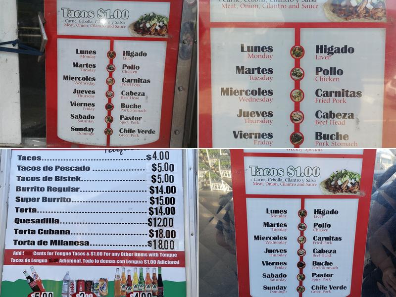 Taqueria El Indio Menu