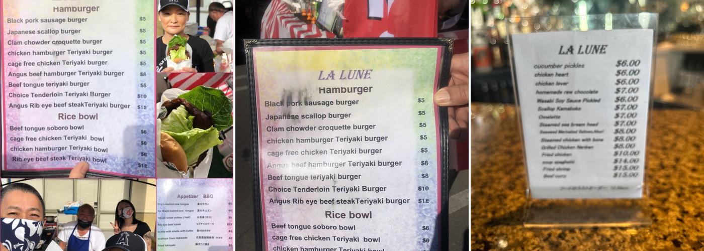 La Lune Menu