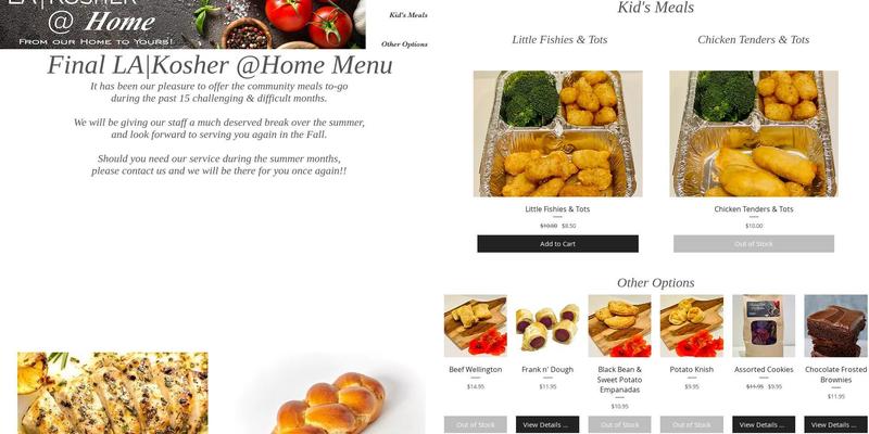 LA Kosher Catering Menu