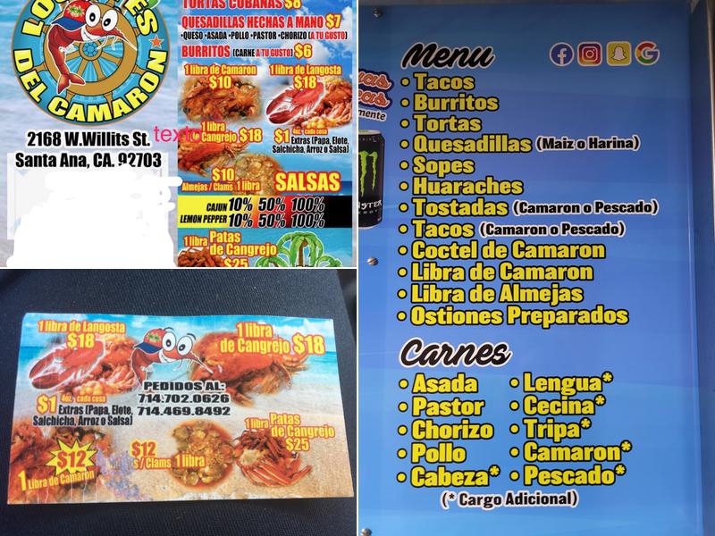 Los Jefes Del Camaron Menu