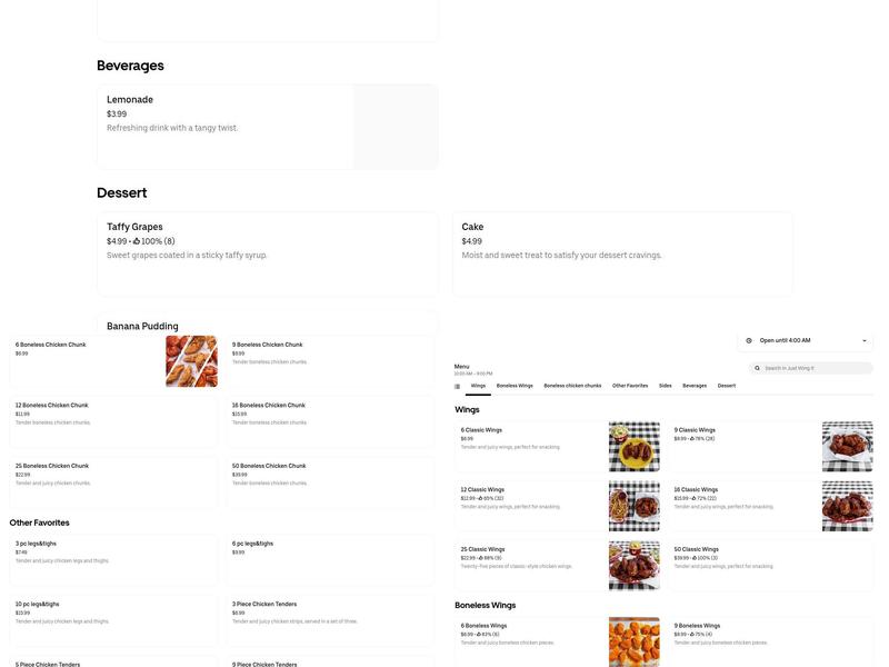 Mix Express Menu