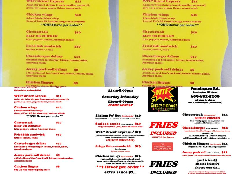 WTF? Where's The Food Menu