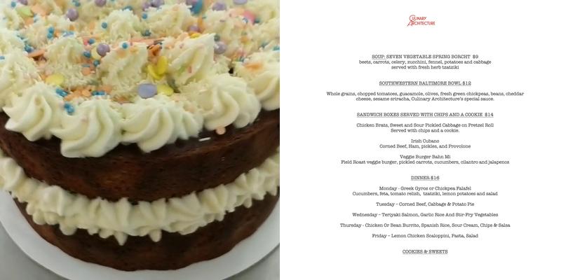 Culinary Architecture Menu