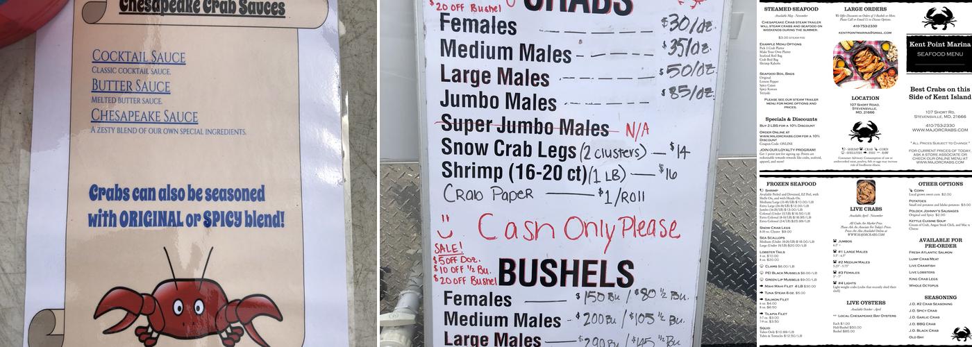 Chesapeake Crab Menu
