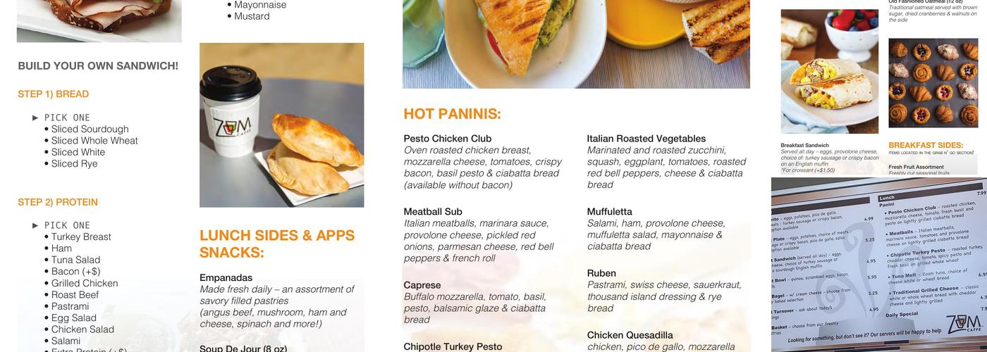 ZoomCaffe Menu