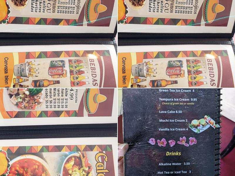 Paraíso Del Mar Menu