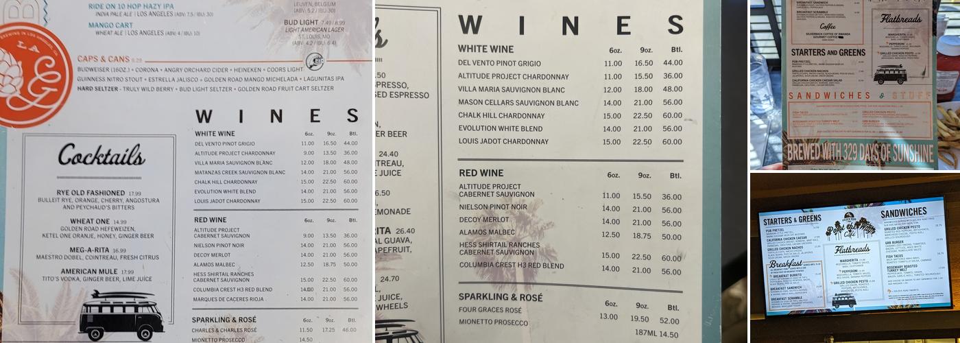 Point the Way Cafe Menu