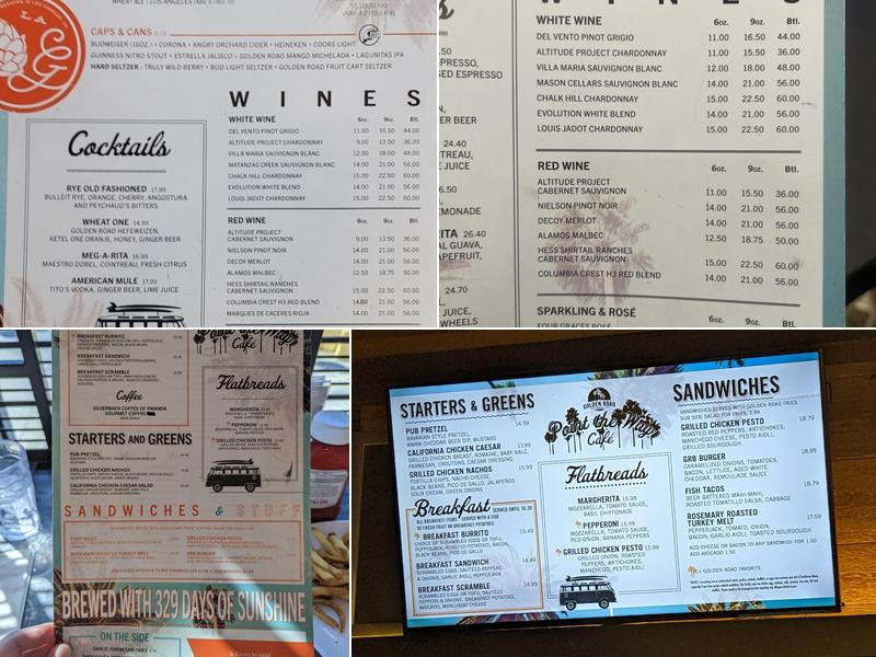 Point the Way Cafe Menu