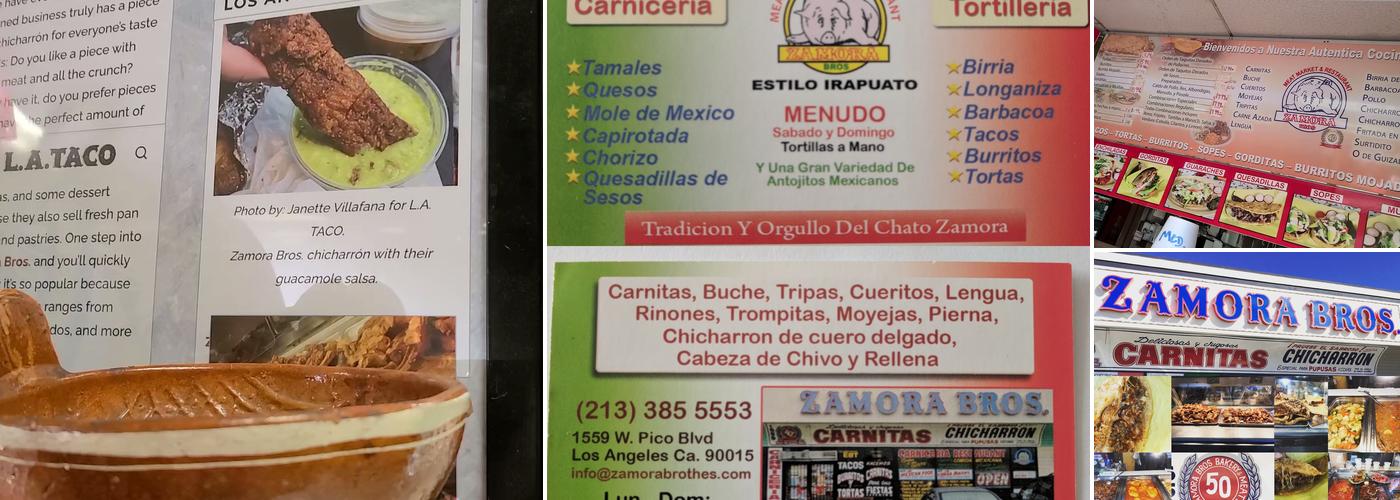 Zamora Brothers Menu