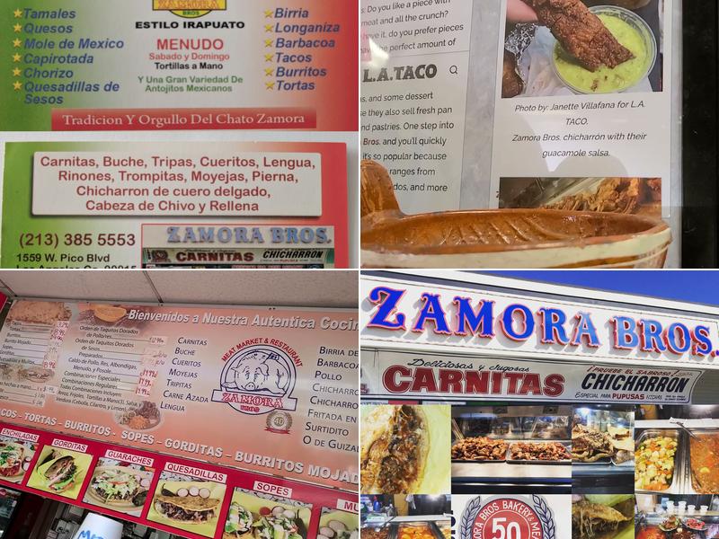 Zamora Brothers Menu
